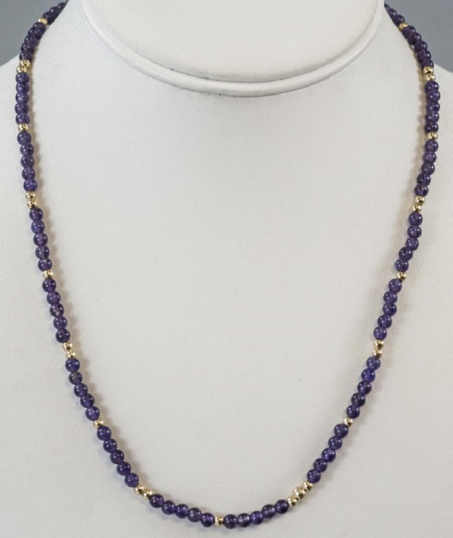Estate 14kt Yellow Gold & Amethyst Bead Necklace (1 of 6)