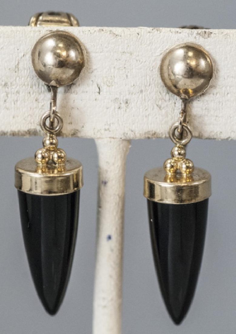Pair Antique 14kt Yellow Gold & Onyx Urn Earrings (1 of 5)