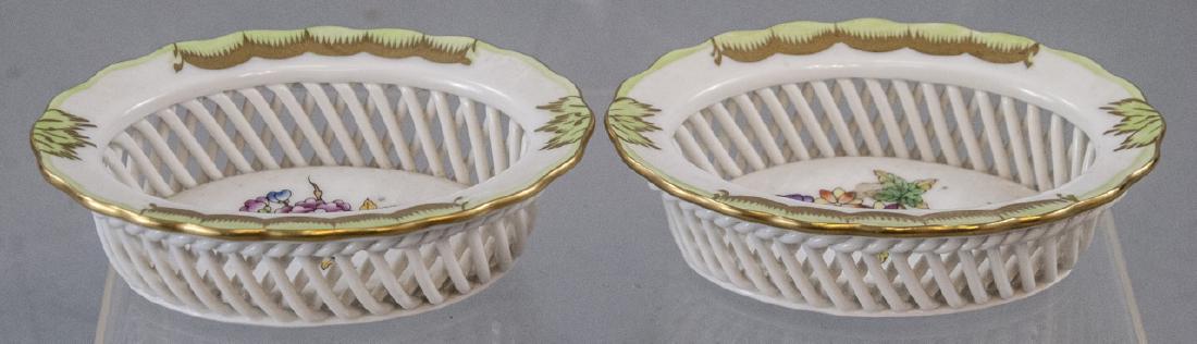 Pair of Herend Porcelain Reticulated Baskets (1 of 7)