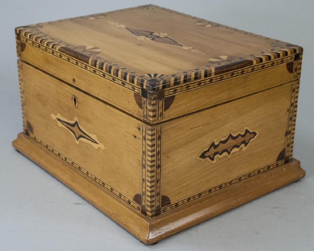 Antique 19th Century English Tunbridge Jewelry Box (1 of 5)