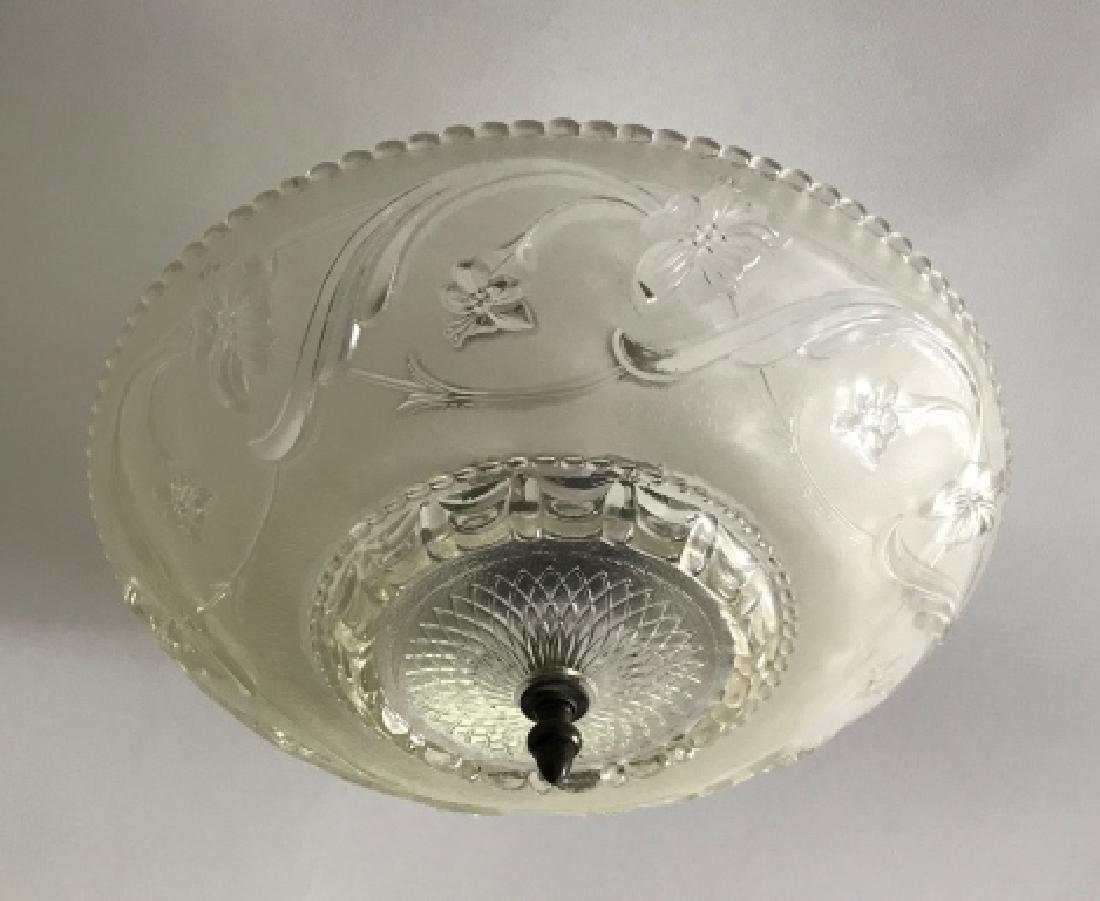 French Style Frosted Art Glass Domed Chandelier (1 of 3)
