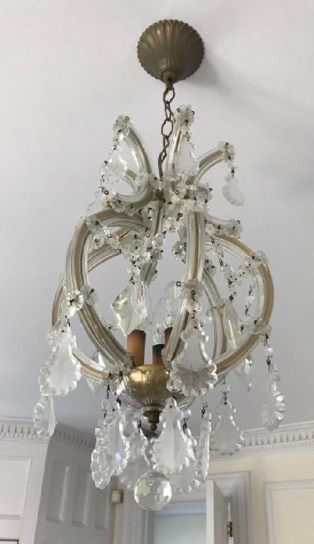 Hollywood Regency Chandelier w Ornate Crystals (1 of 3)