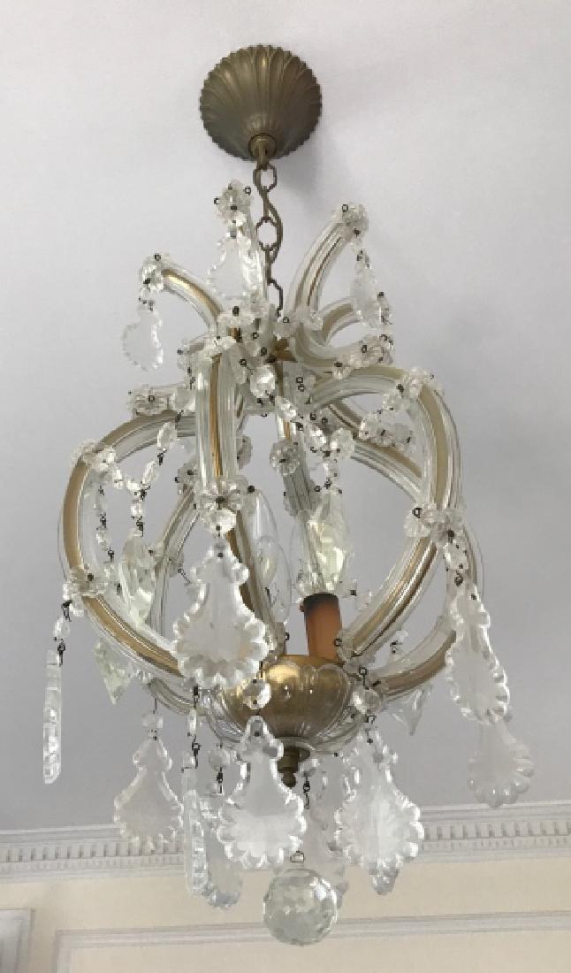 Hollywood Regency Chandelier w Ornate Crystals (1 of 3)