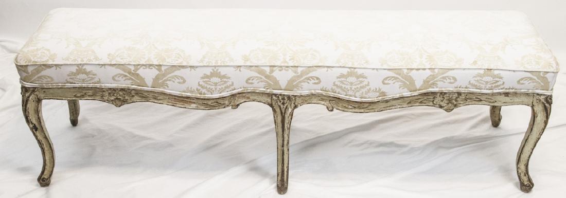 Custom Upholstered Antique French Style Bench (1 of 8)