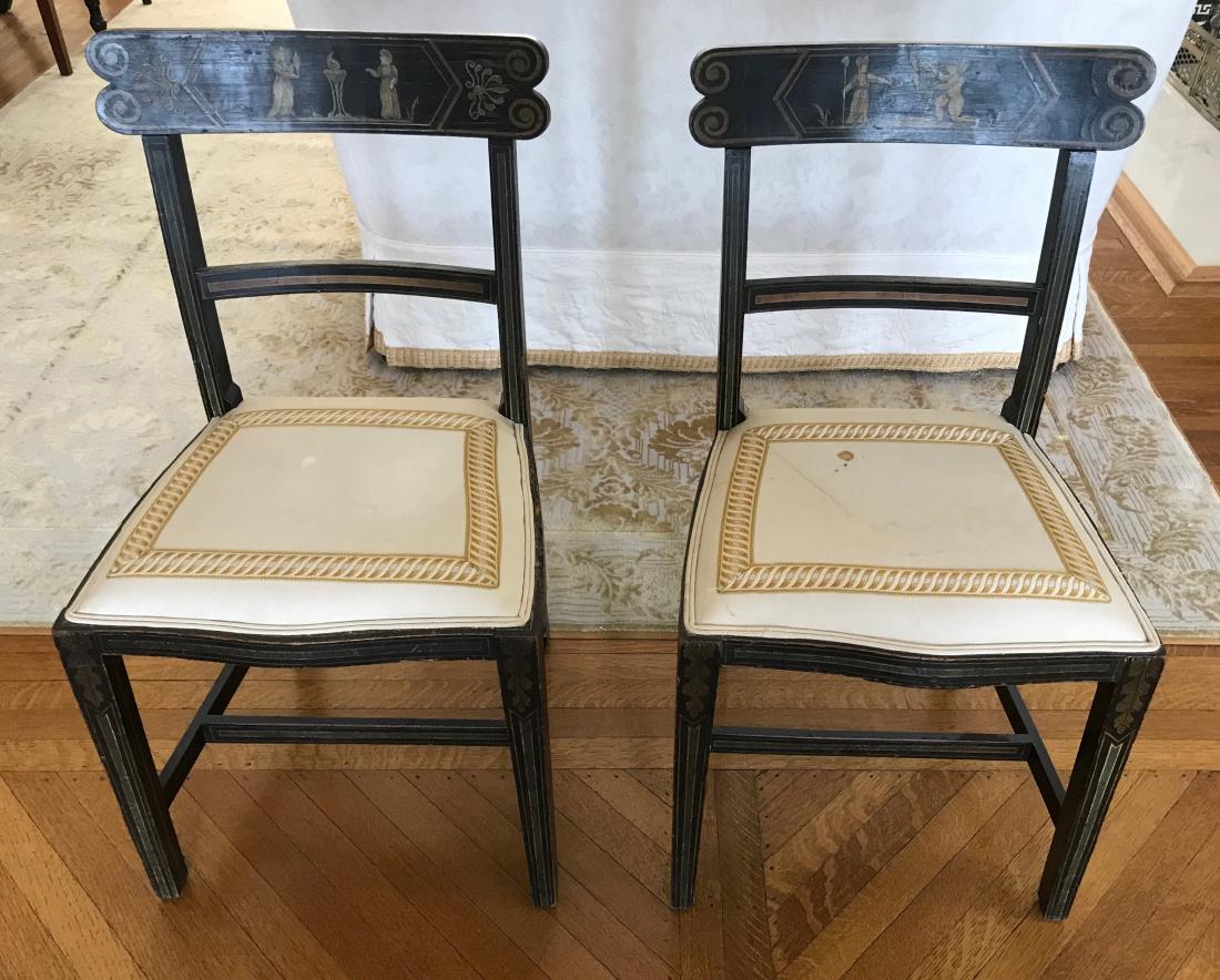 Pair of Antique 19th C Hand Painted Side Chairs (1 of 5)