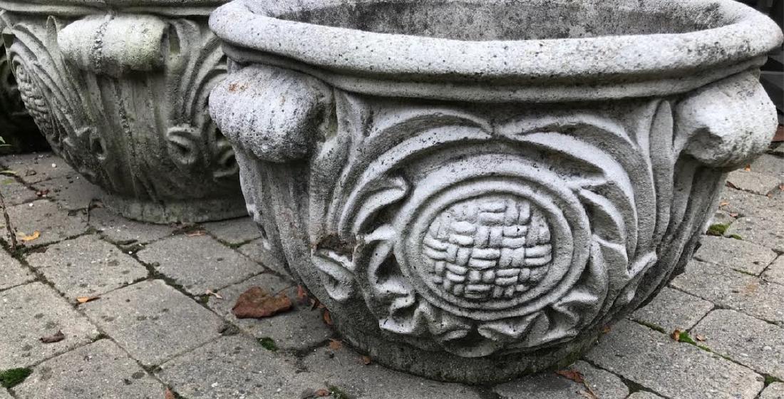 Pair of Neo Classical Cast Stone Garden Planters (1 of 3)