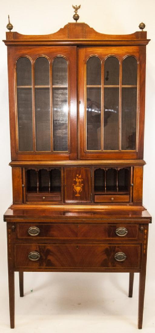 Antique 19th C American Federal Mahogany Secretary (1 of 9)