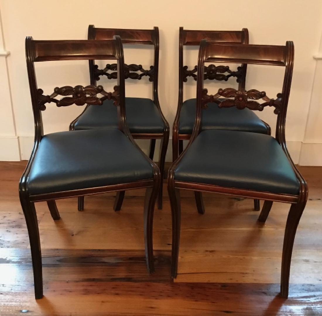 Antique 19th C Dining Room Chairs w Custom Leather (1 of 6)