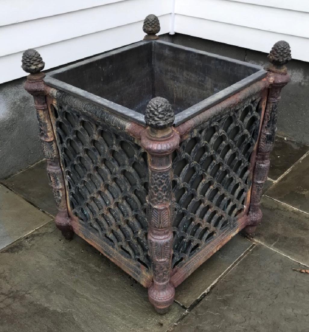 Antique French Cast Iron Large Scale Garden Pot (1 of 5)