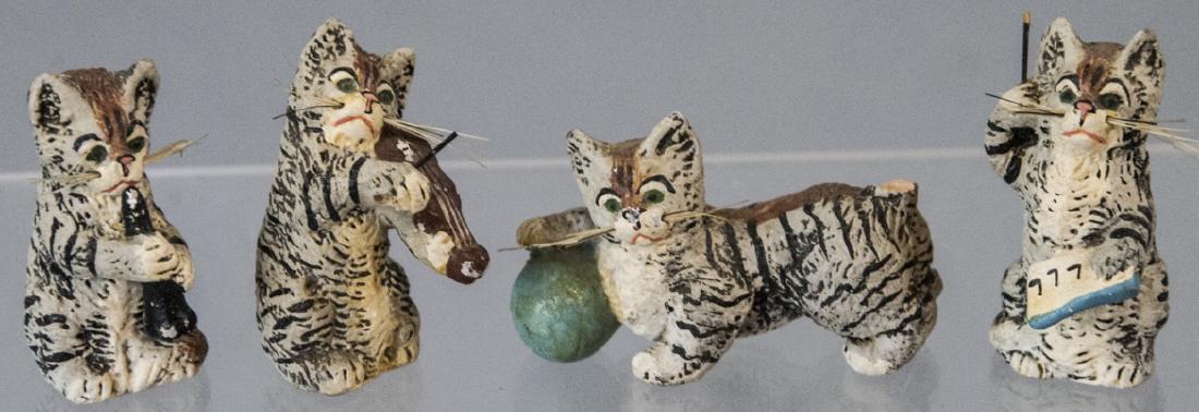 Four Antique German Doll / Dollhouse Cat Statues (1 of 7)