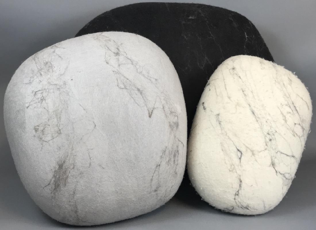 3 Designer Made Felted Merino Wool Stone Pillows (1 of 5)