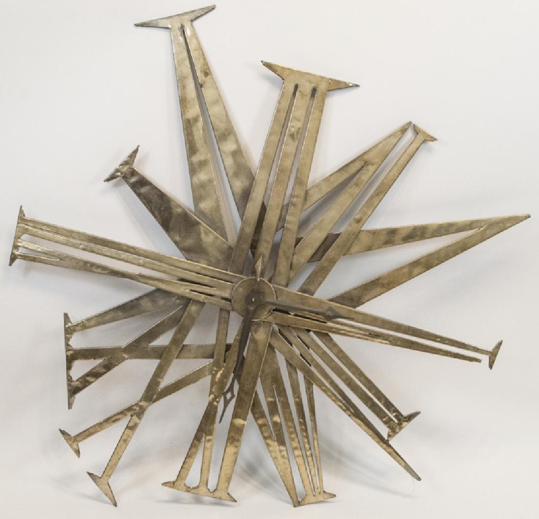 Large Modernist Brushed Metal Wall Clock (1 of 6)