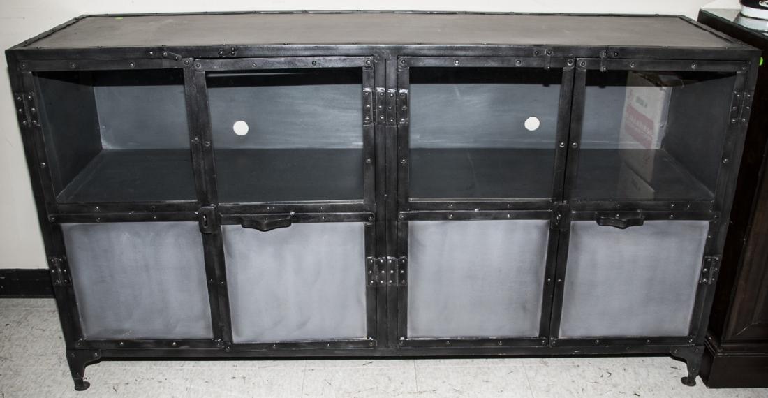 Contemporary Industrial Glass Front Metal Bureau (1 of 5)