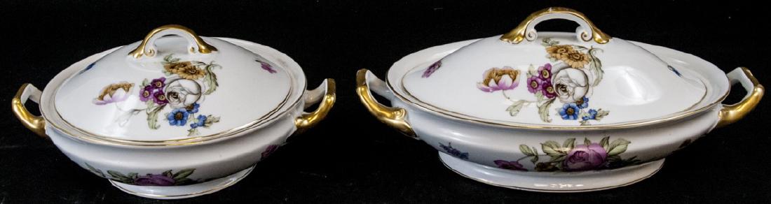 Pirken & Hammer Epiag Chester China Service Pieces: Pirken & Hammer Epiag Chester China Service Pieces. Czechoslovakian. Oval covered serving tureen and round covered serving tureen. Oval tureen is 13 inches x 8 inches