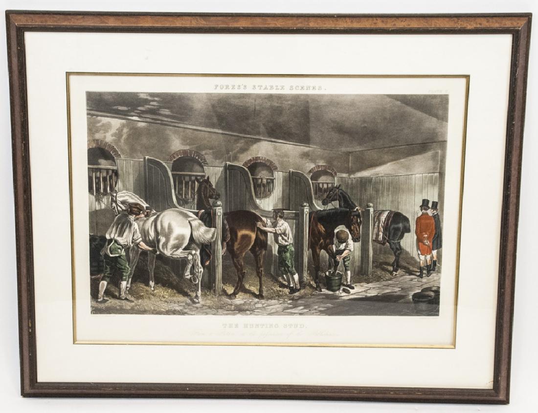Antique 19th C Horse Print Fores's Stable Scenes (1 of 6)