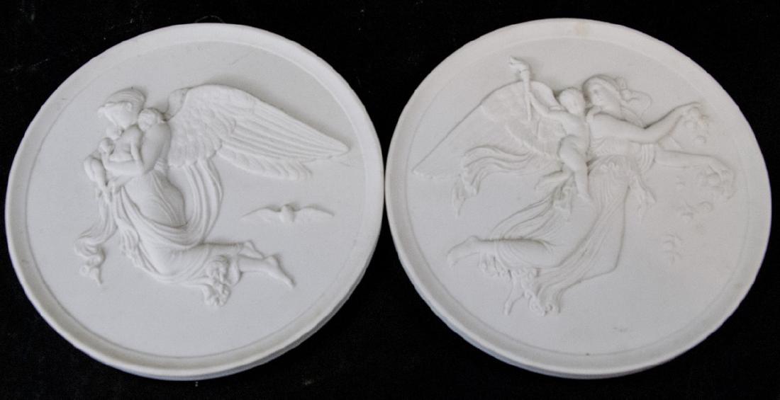 Pair of Royal Copenhagen Bisque Angel Wall Plaques (1 of 7)
