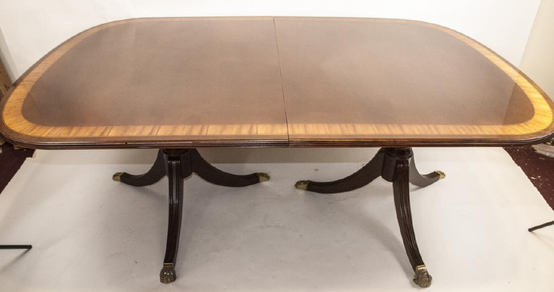 Sheraton Style Pedestal Base Mahogany Dining Table (1 of 10)