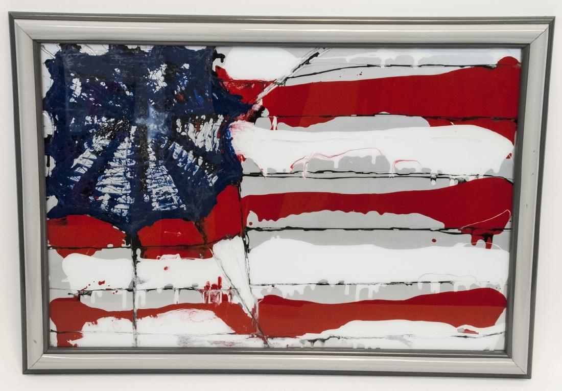David McClain American Flag Reverse Glass Painting (1 of 8)
