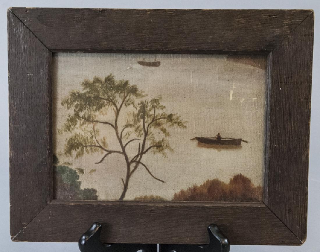 Antique American Folk Art Primitive Oil Painting (1 of 4)