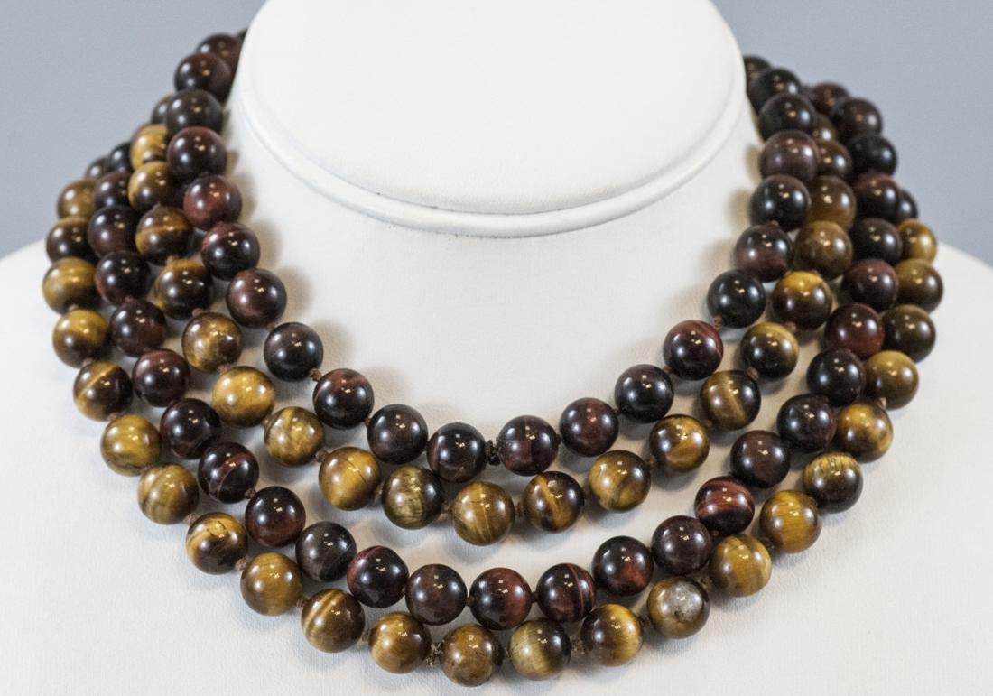 Two Estate Hand Knotted Tiger's Eye Necklaces (1 of 5)