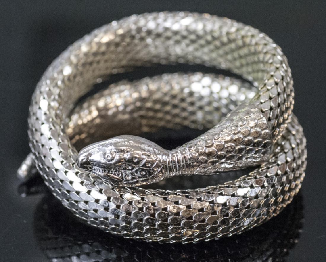 Whiting Davis Silver Mesh Snake Form Wrap Bracelet (1 of 6)