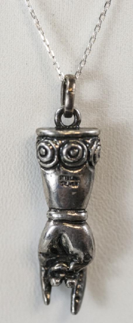 Estate Sterling Silver Hand Necklace Pendant (1 of 6)