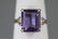 Estate 14kt Yellow Gold Amethyst & Diamond Ring