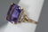 Estate 14kt Yellow Gold Amethyst & Diamond Ring - 6