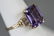Estate 14kt Yellow Gold Amethyst & Diamond Ring - 7