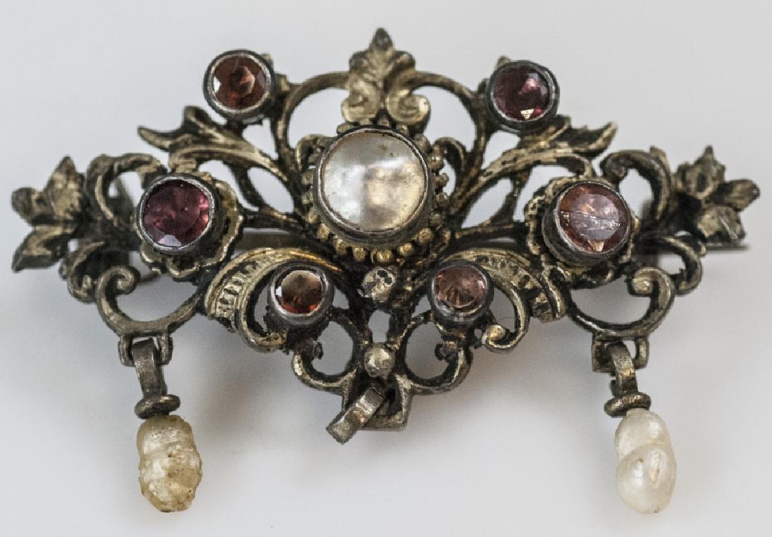 Antique 19th C Austro Hungarian Brooch w Pearls (1 of 5)