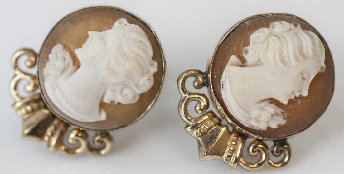 Pair of Vintage Hand Carved Cameo Earrings (1 of 4)