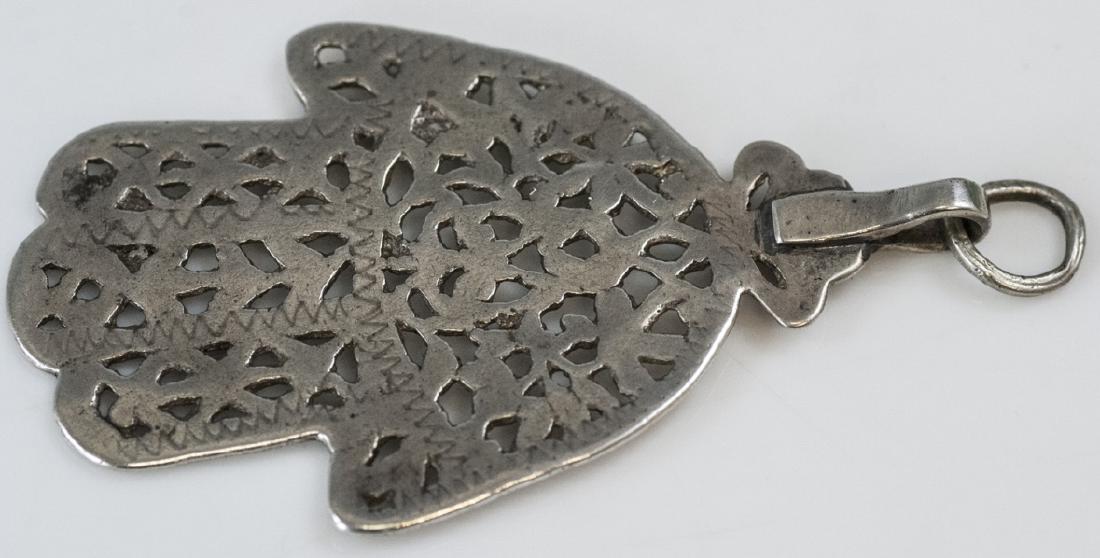 Estate Silver Hamsa Necklace Pendant Amulet (1 of 5)