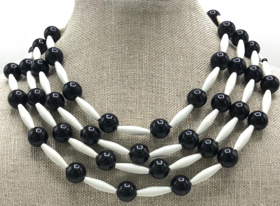 Vtg Jay Feinberg Strongwater Black White Necklace (1 of 5)