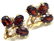 Vintage 14k Gold Garnet & Pearl Earrings