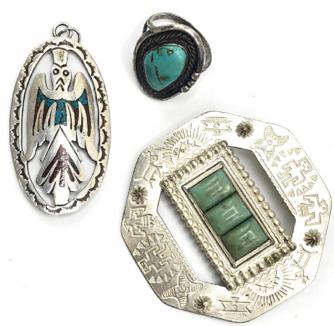 Trio of Native American Silver Jewelry (1 of 3)