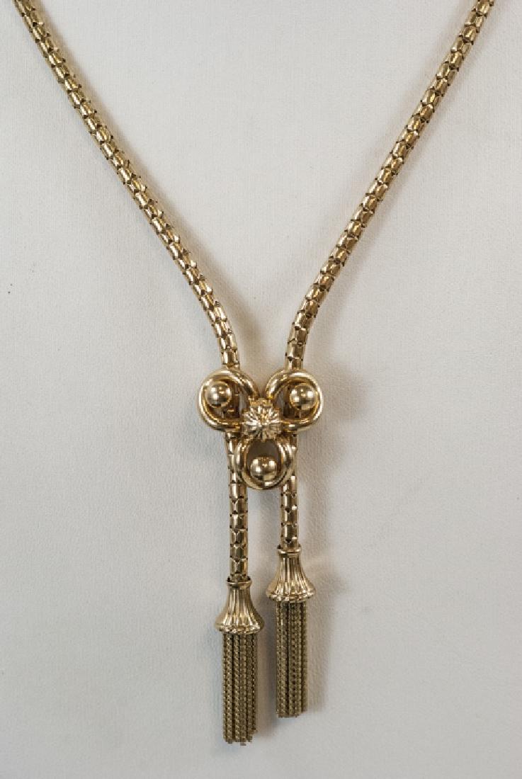 Estate Retro 18kt Yellow Gold Tassel Necklace (1 of 6)