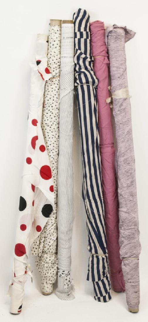 5 Partial Bolts Mid Century Patterned Silk Fabric (1 of 4)