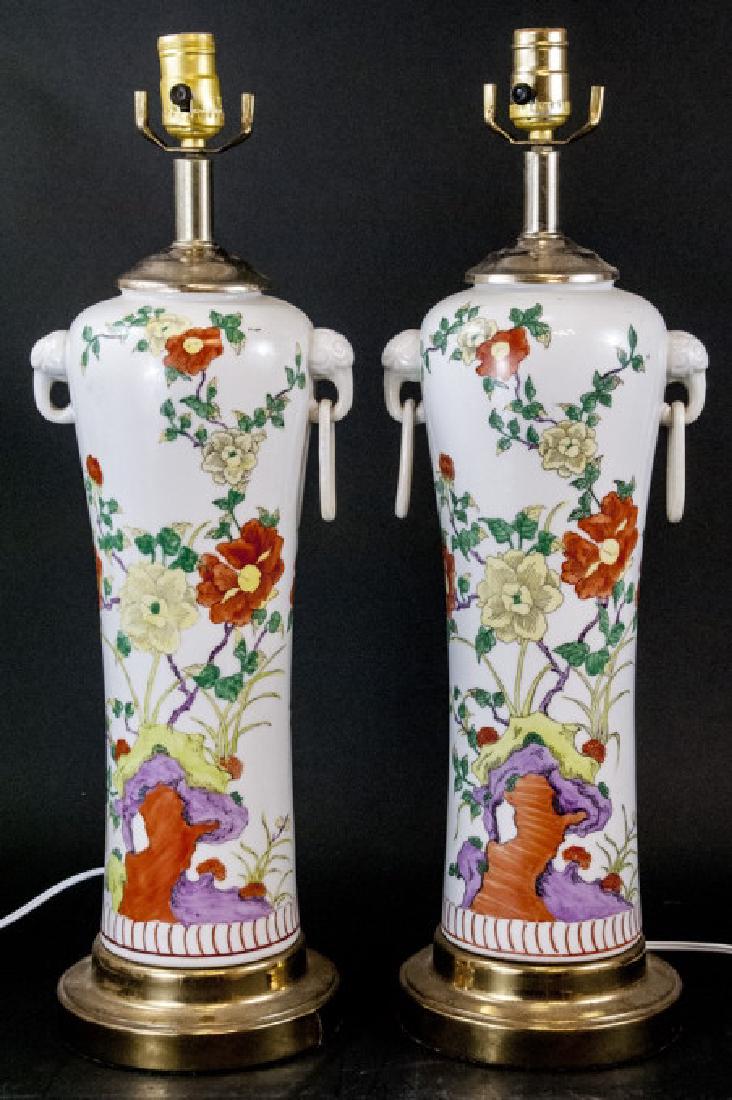 Pair of Hand Painted Chinese Porcelain Lamps (1 of 6)