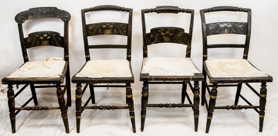4 Antique Hand Stenciled Hitchcock Side Chairs (1 of 7)