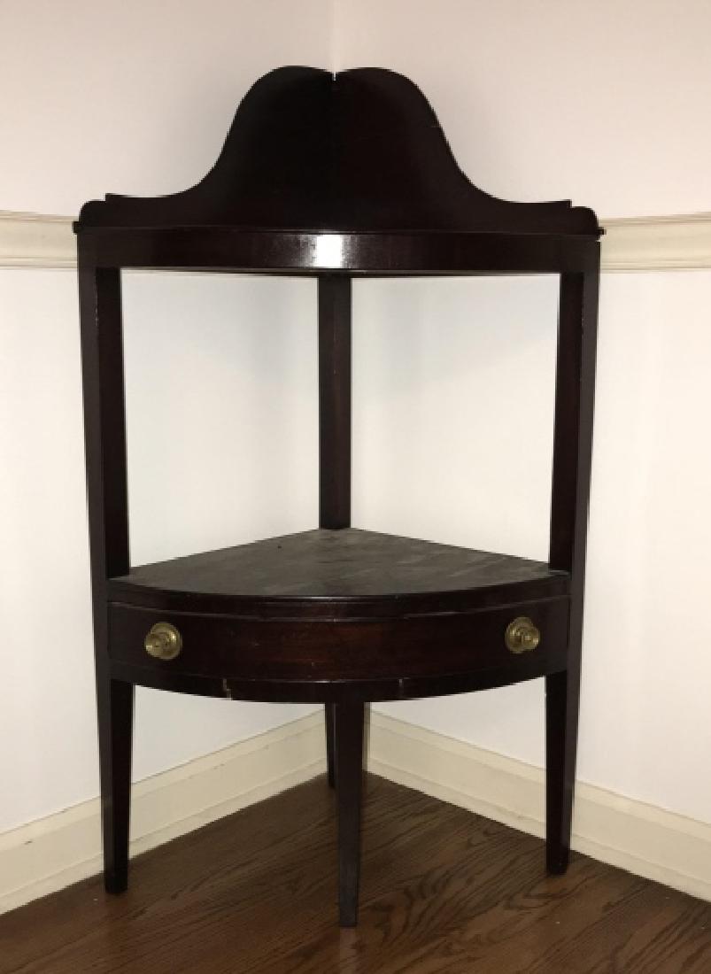 Antique 19th C Hepplewhite Style Corner Wash Stand (1 of 3)