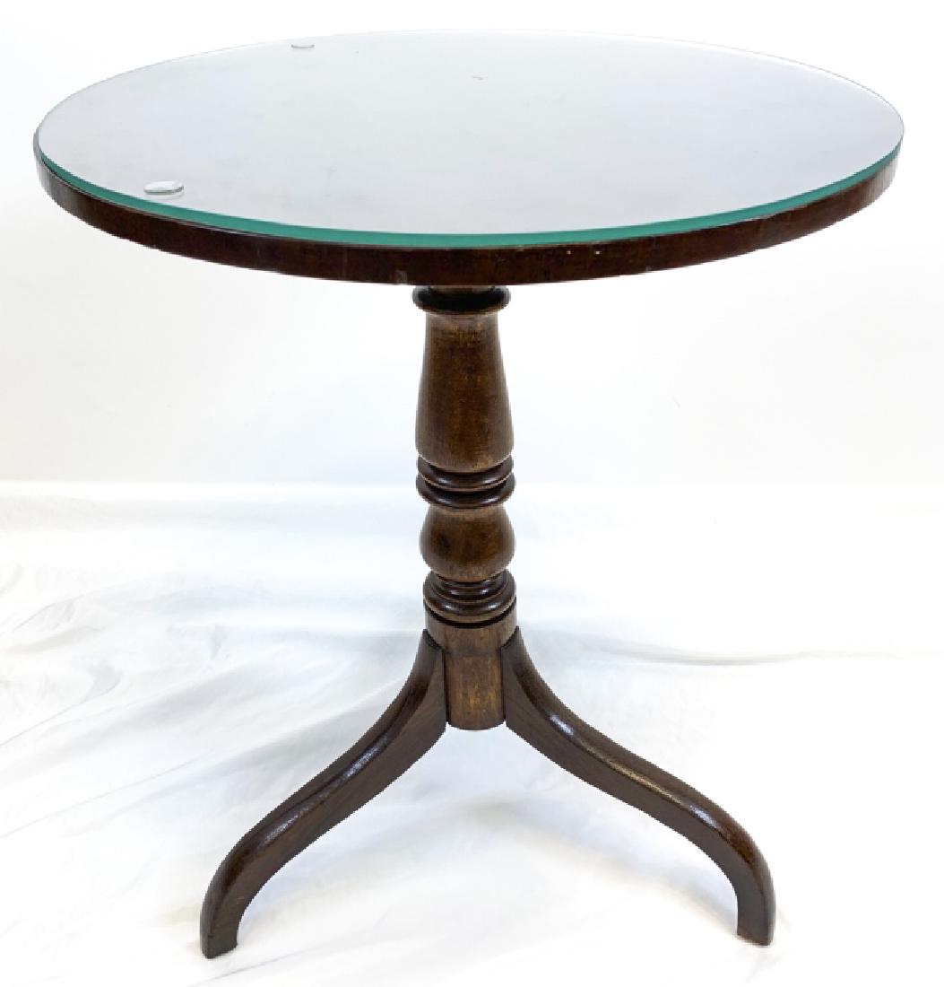 Antique Round Mahogany Pedestal Base End Table (1 of 5)