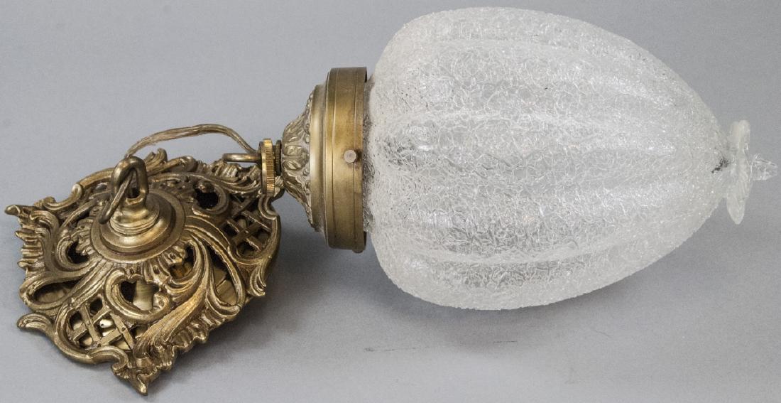 Antique Ormolu & Frosted Glass Chandelier Lantern (1 of 5)