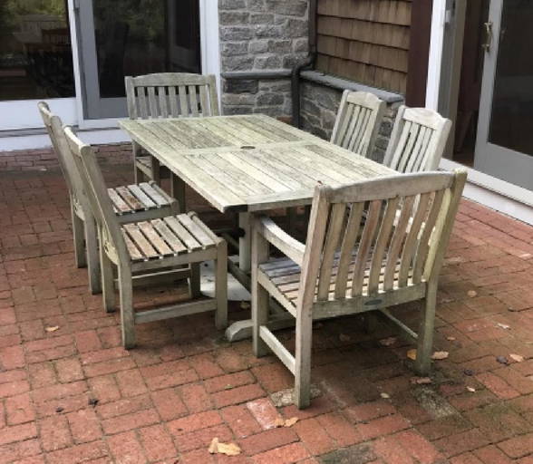 Smith & Hawken Teak Wood Outdoor Dining Room Set