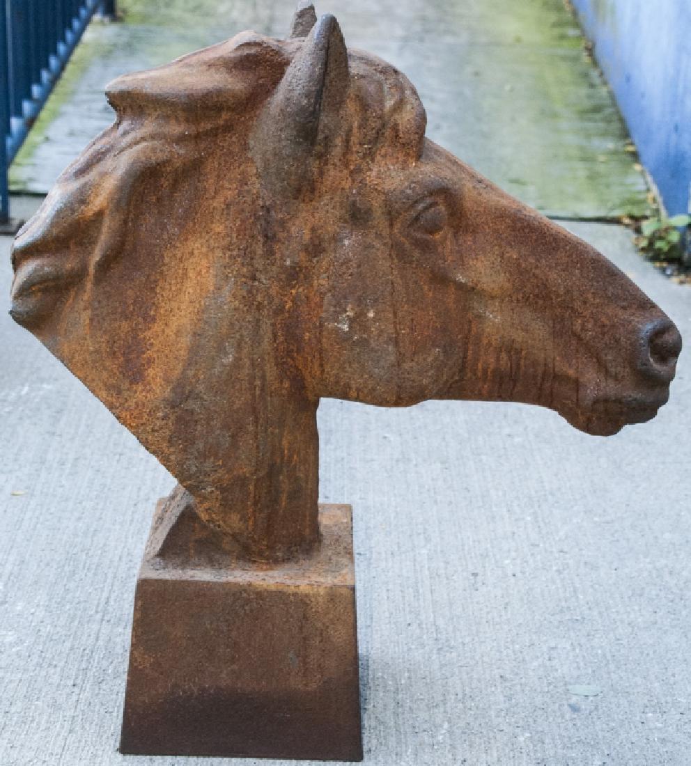 Cast Iron Figural Horse Bust Statue (1 of 5)