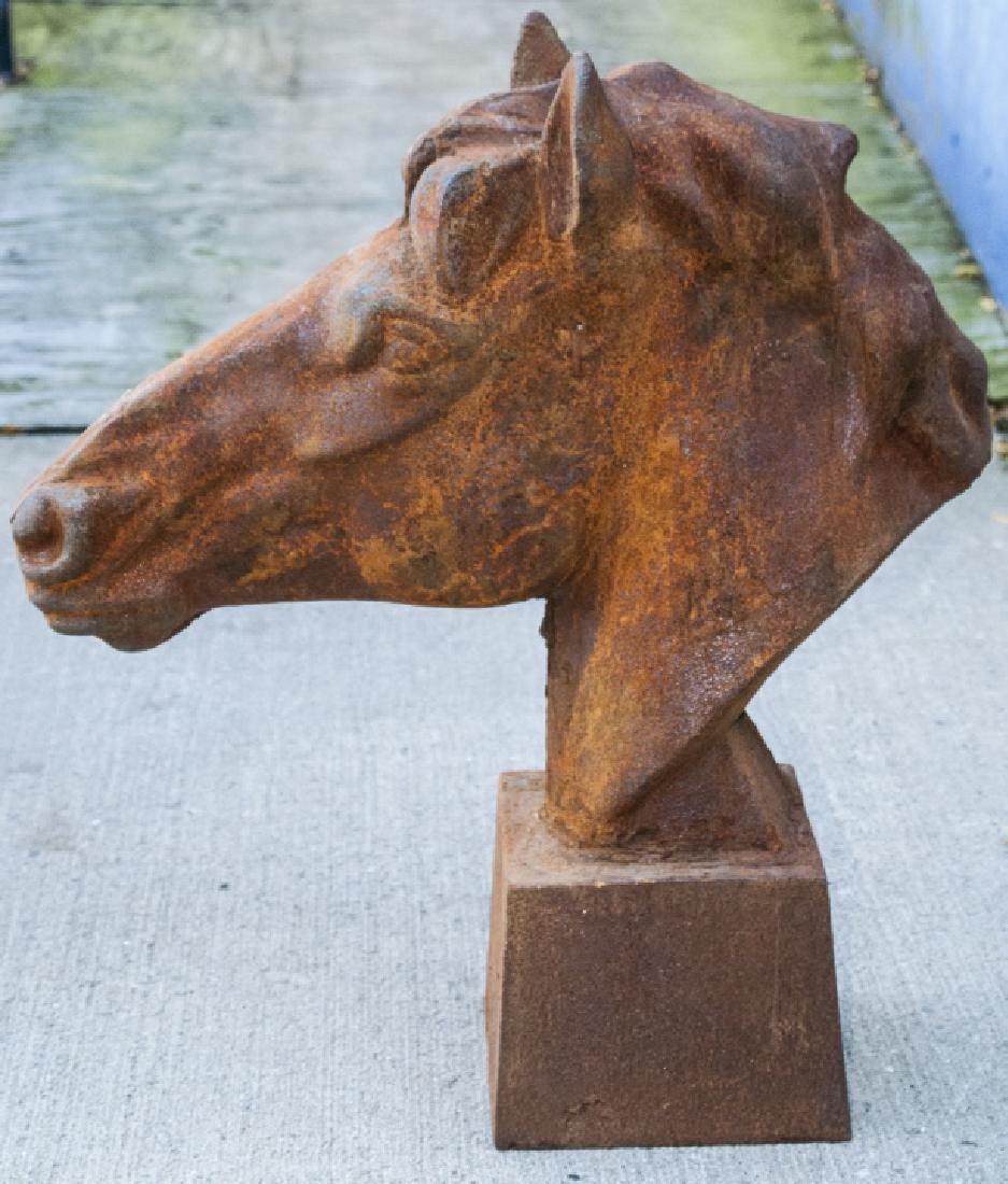 Cast Iron Figural Horse Bust Statue (1 of 5)
