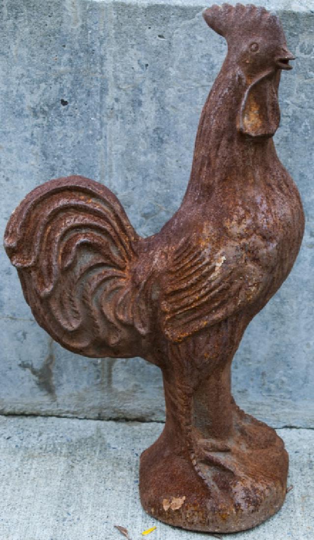 Cast Iron Figural Rooster Statue (1 of 5)