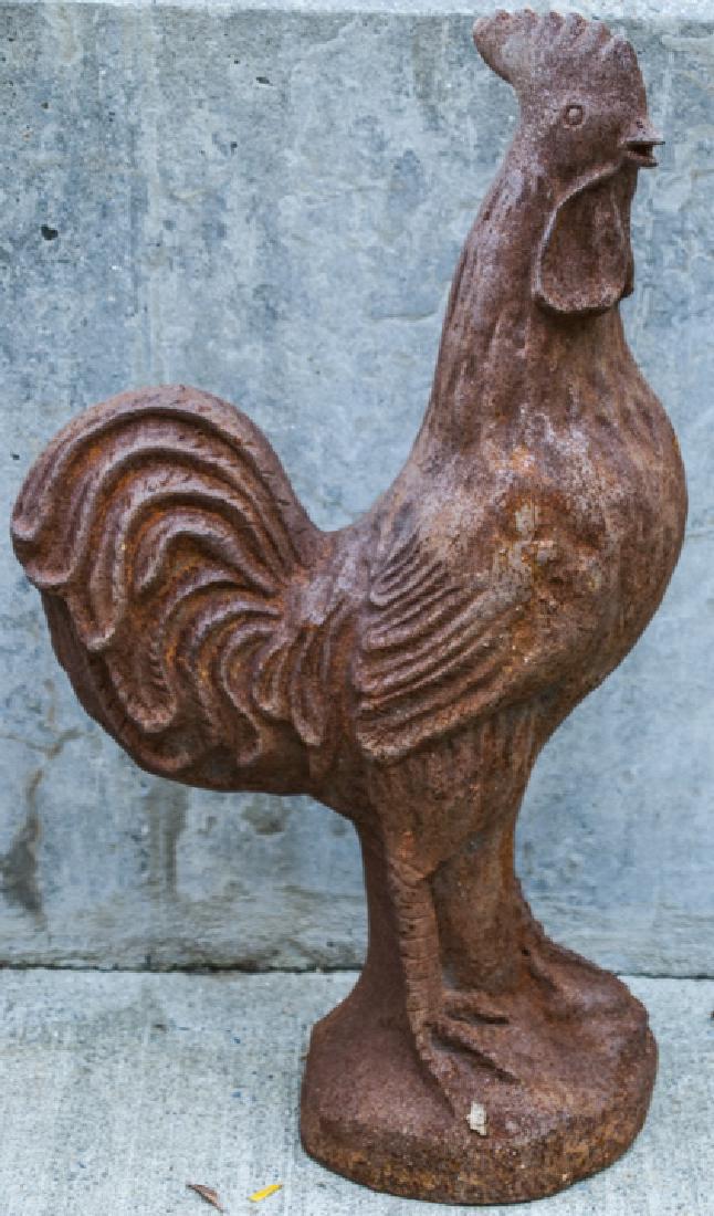 Cast Iron Figural Rooster Statue (1 of 4)