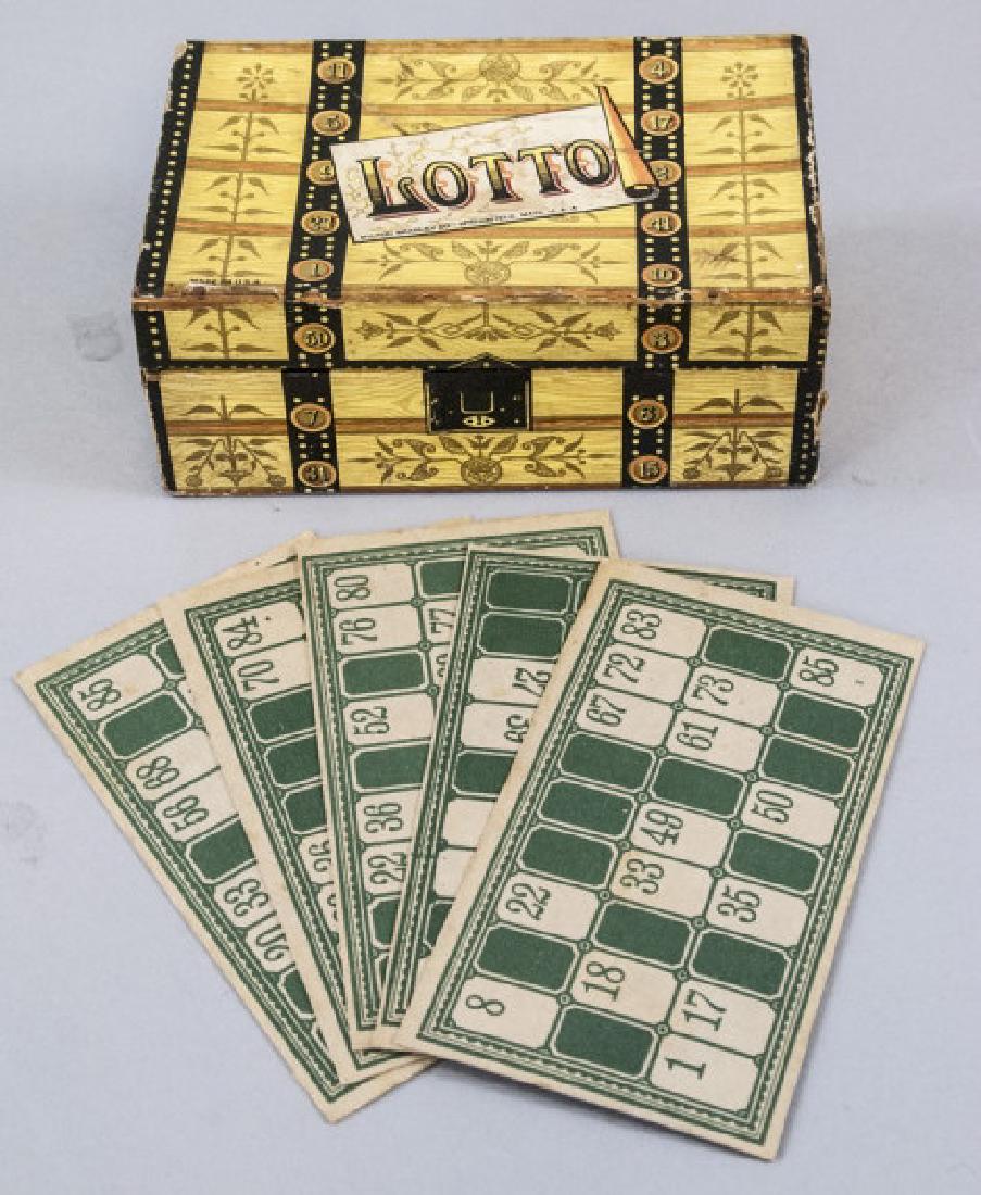 Antique Milton Bradley Lotto Bingo Boxed Game Set (1 of 5)