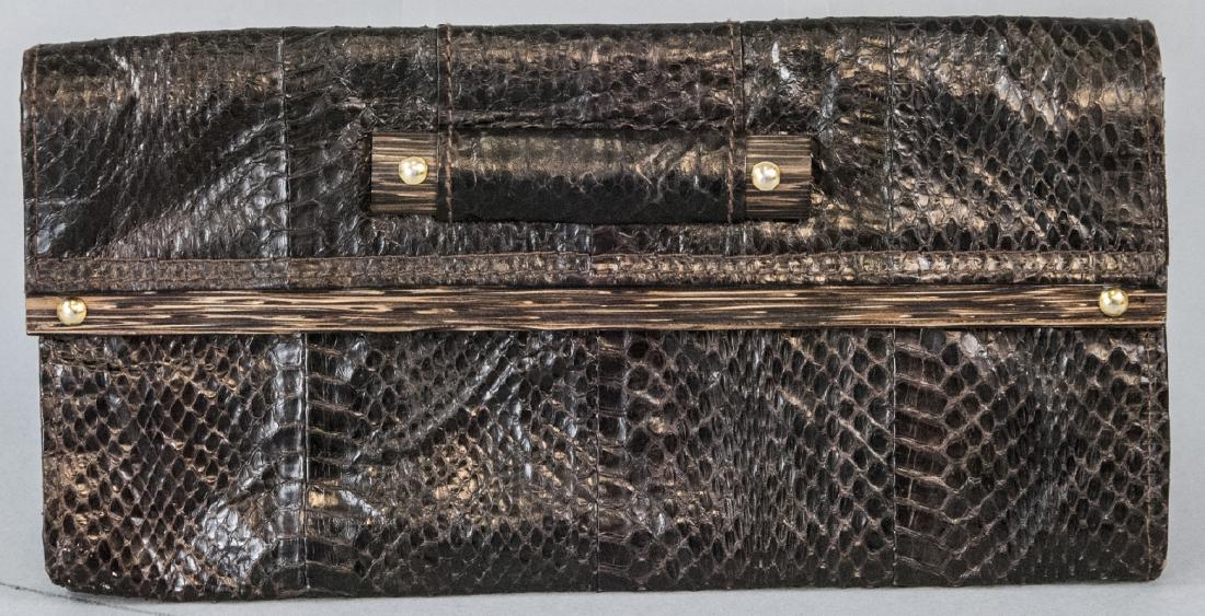 Ray Augousti Brown Python Clutch Bag / Purse (1 of 4)