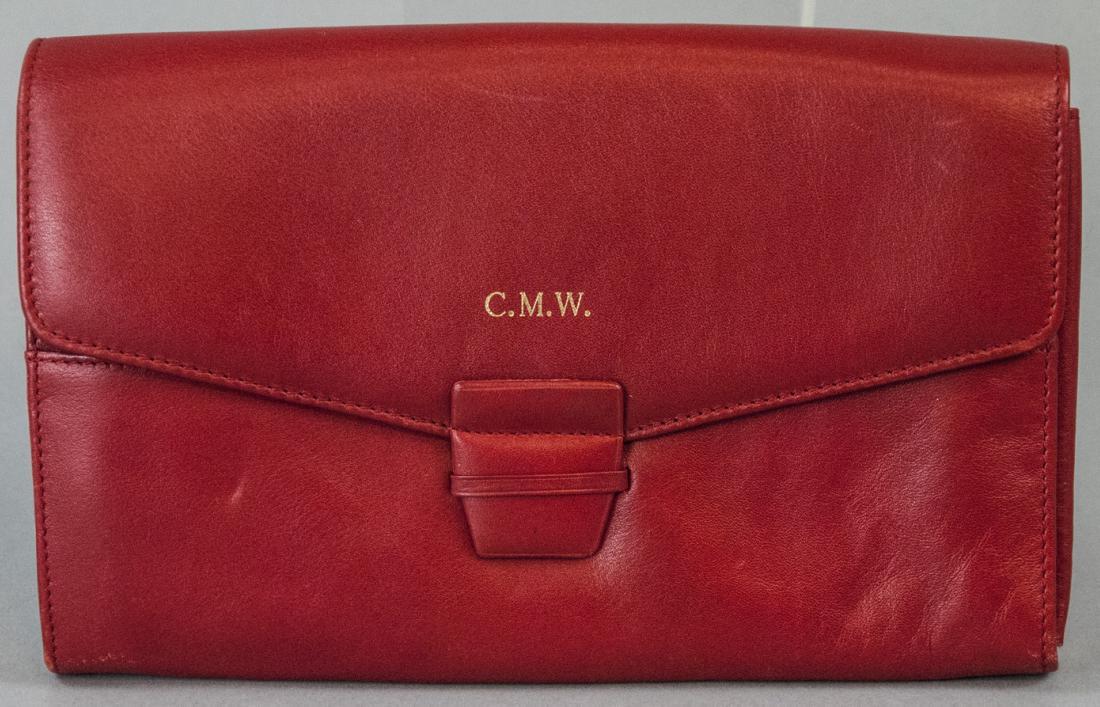 Smythson Red Leather Travel Wallet / Portfolio (1 of 8)